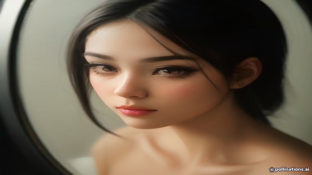 Woman looking in the mirror feeling unsure about her new eyelash extensions